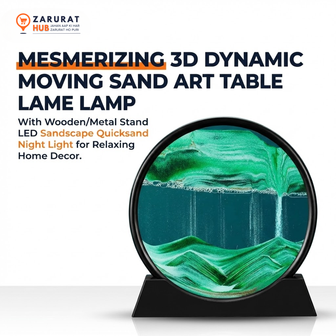 3D Dynamic Moving Sand Art LED Table Lamp - Relaxing Home Decor