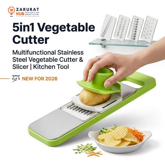 5-in-1 Multifunctional Vegetable Cutter & Slicer (Stainless Steel)