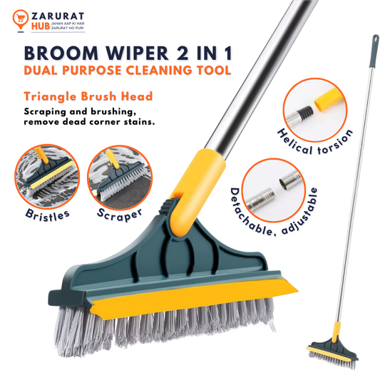 2-in-1 Broom Wiper – Dual Purpose Floor Cleaning Tool