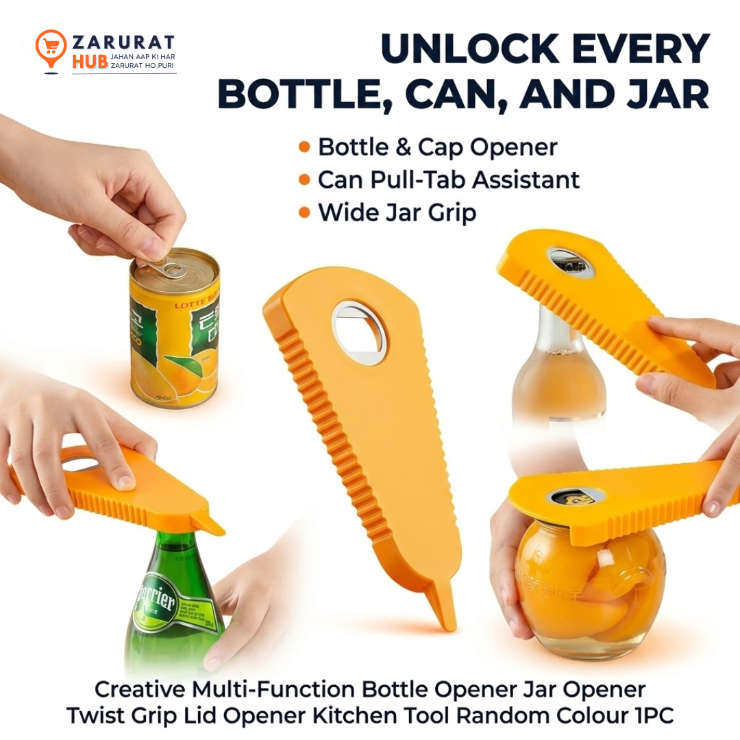 Multi-Function Twist Grip Jar & Bottle Opener - Kitchen Essential
