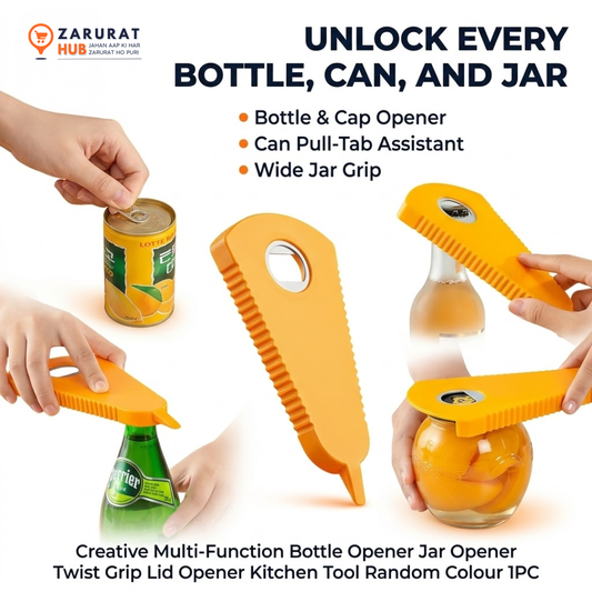 Multi-Function Twist Grip Jar & Bottle Opener - Kitchen Essential