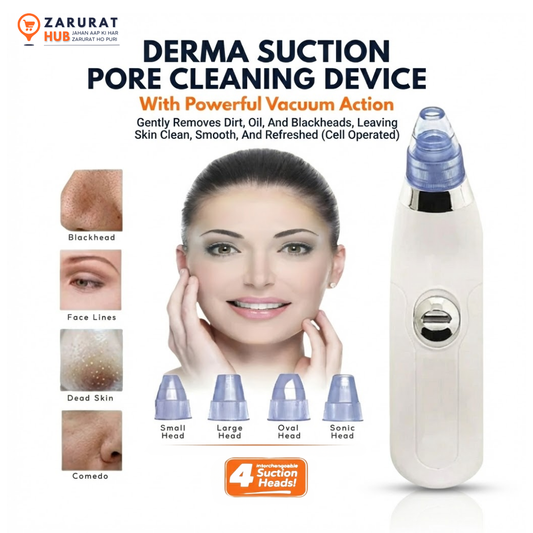 Derma Suction Pore Cleaner – Deep Vacuum Blackhead Remover for Smooth & Glowing Skin (Cell Operated)