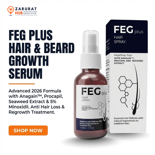 FEG PLUS Hair & Beard Growth Serum Spray (50ml) - Minoxidil 5% & Biotin