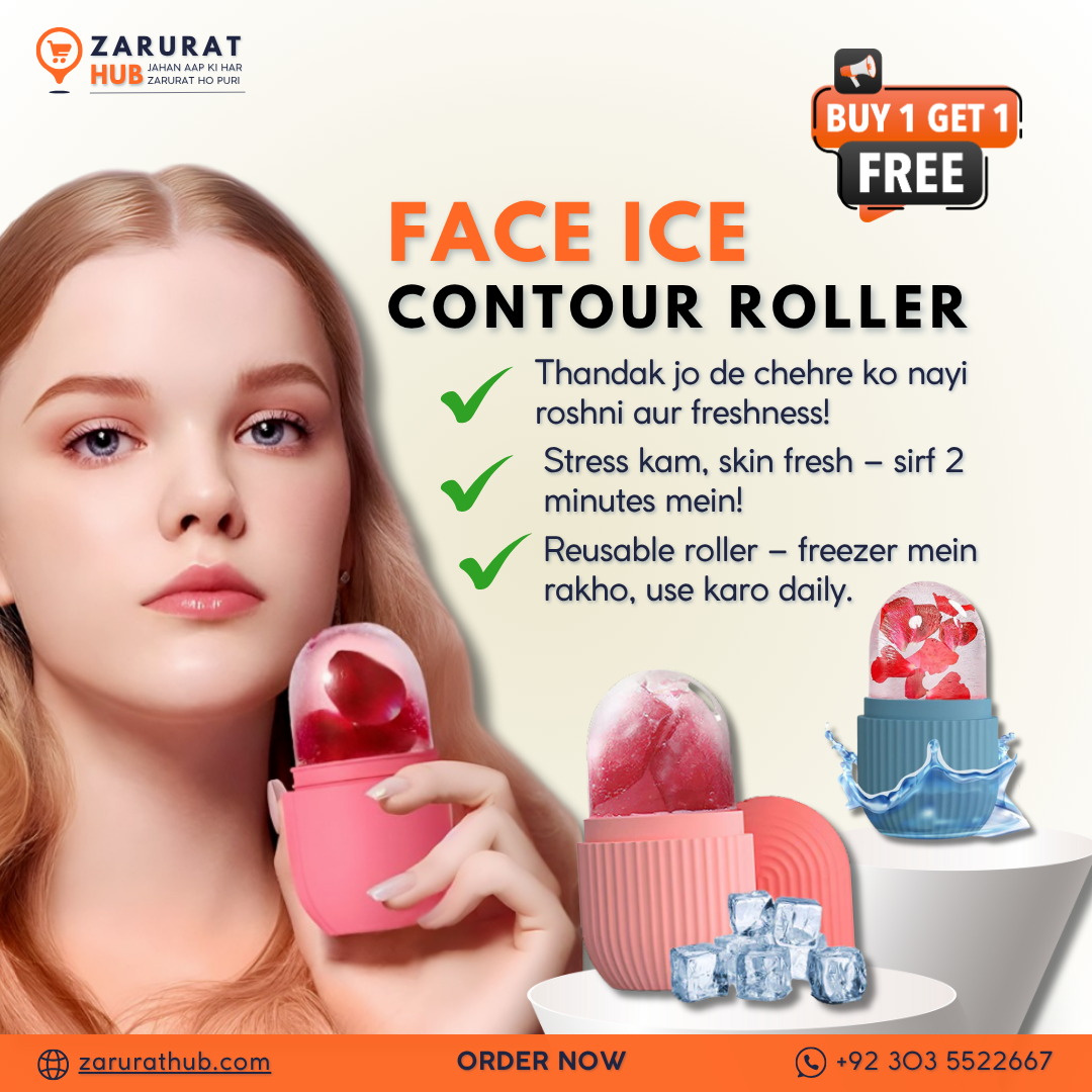 Cooling Ice Roller with Scrub – Facial Massage & Cleansing Ice Cube Lattice for Healthy, Glowing Skin (Random Color)