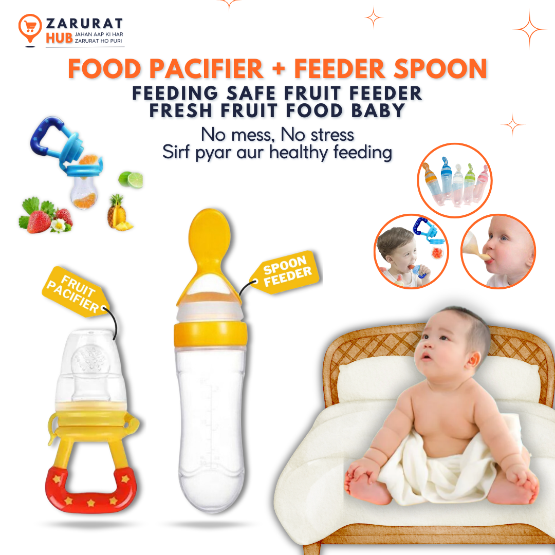 Food Pacifier + Feeder Spoon | Fresh Fruit & Baby Feeding Safe Fruit Feeder