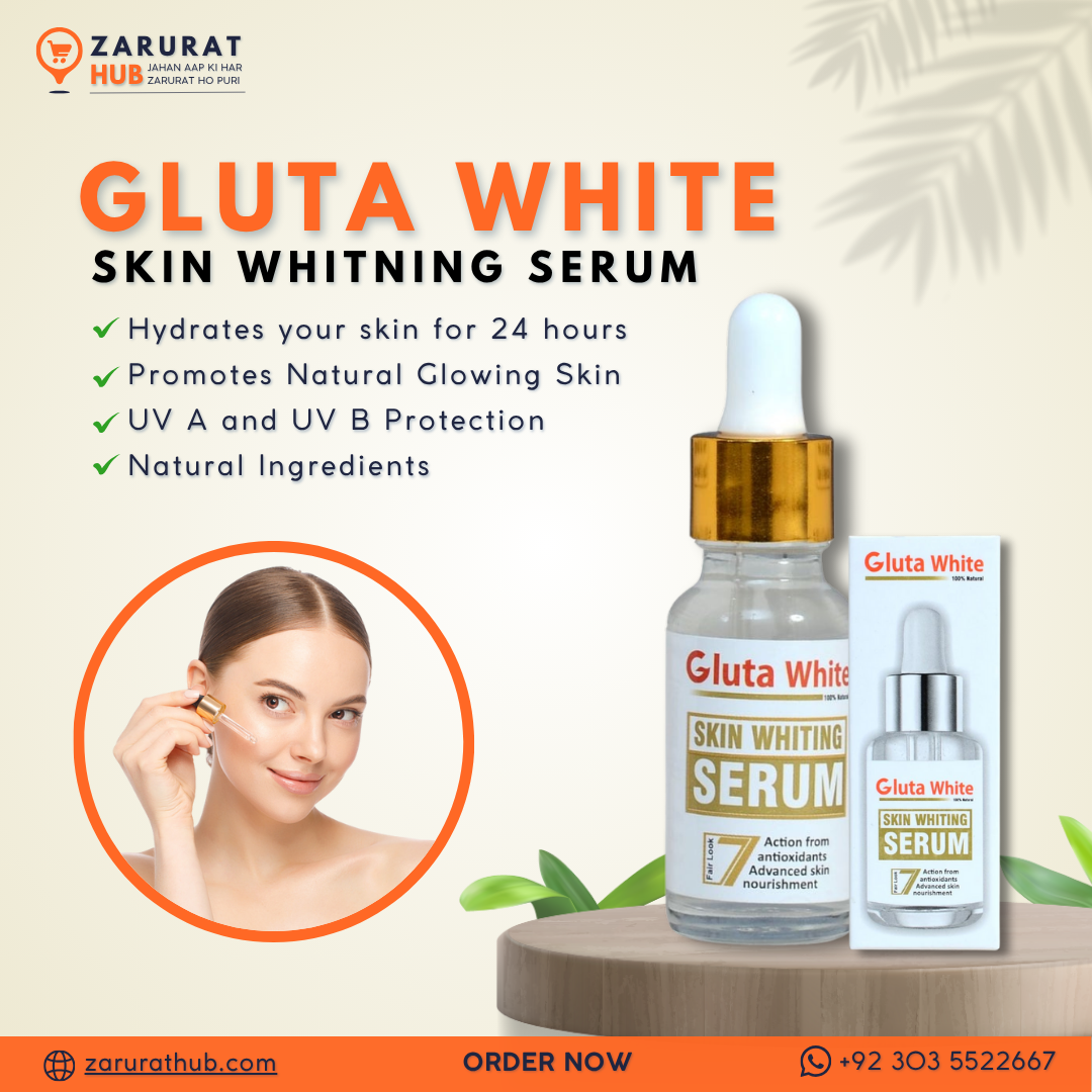 Gluta White Face Glowing Serum | Glutathione-Based Brightening | Hydration & Antioxidant Protection (30ml)