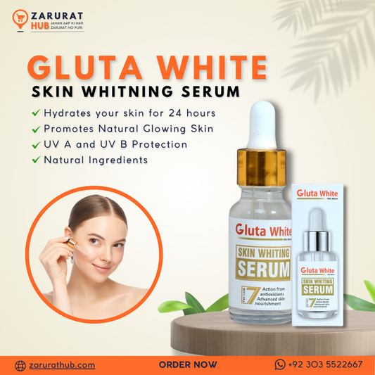 Gluta White Face Glowing Serum | Glutathione-Based Brightening | Hydration & Antioxidant Protection (30ml)
