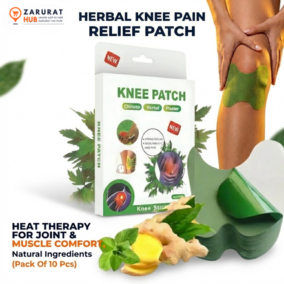 Herbal Knee Pain Relief Patches – Natural Heat Therapy for Joint & Muscle Pain (10-Pack)
