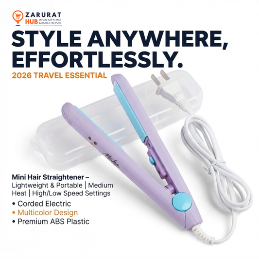 Portable Mini Hair Straightener - Lightweight Travel Flat Iron (Multicolor)