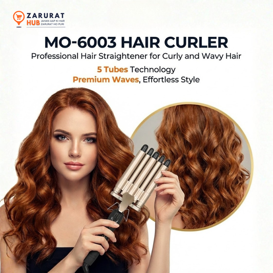MO-6003 Professional 5-Barrel Hair Curler & Waver - Mermaid Waves Styler