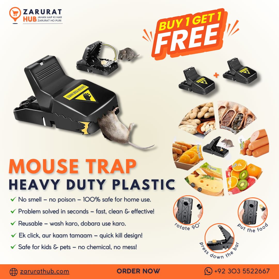 Heavy Duty Reusable Plastic Mouse Trap – Durable & Safe Mouse Catcher for Effective Rodent Control