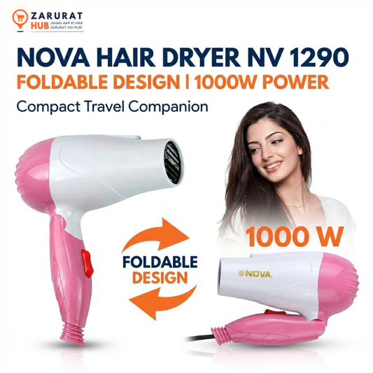 Nova Hair Dryer NV 1290 - Foldable & Compact