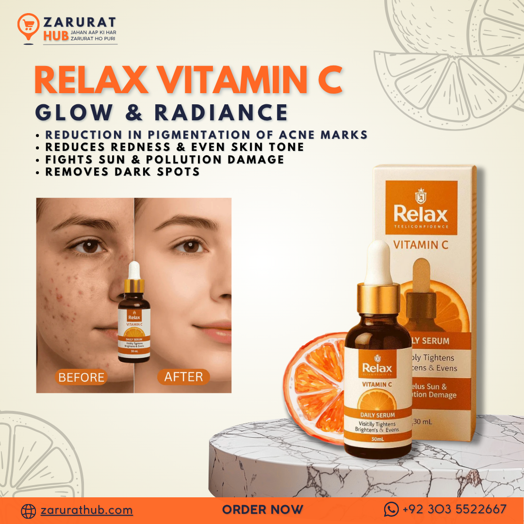 Relax Vitamin C Daily Serum – Brightening, Anti-Aging & Hydrating Formula for Glowing, Healthy Skin (30ml)