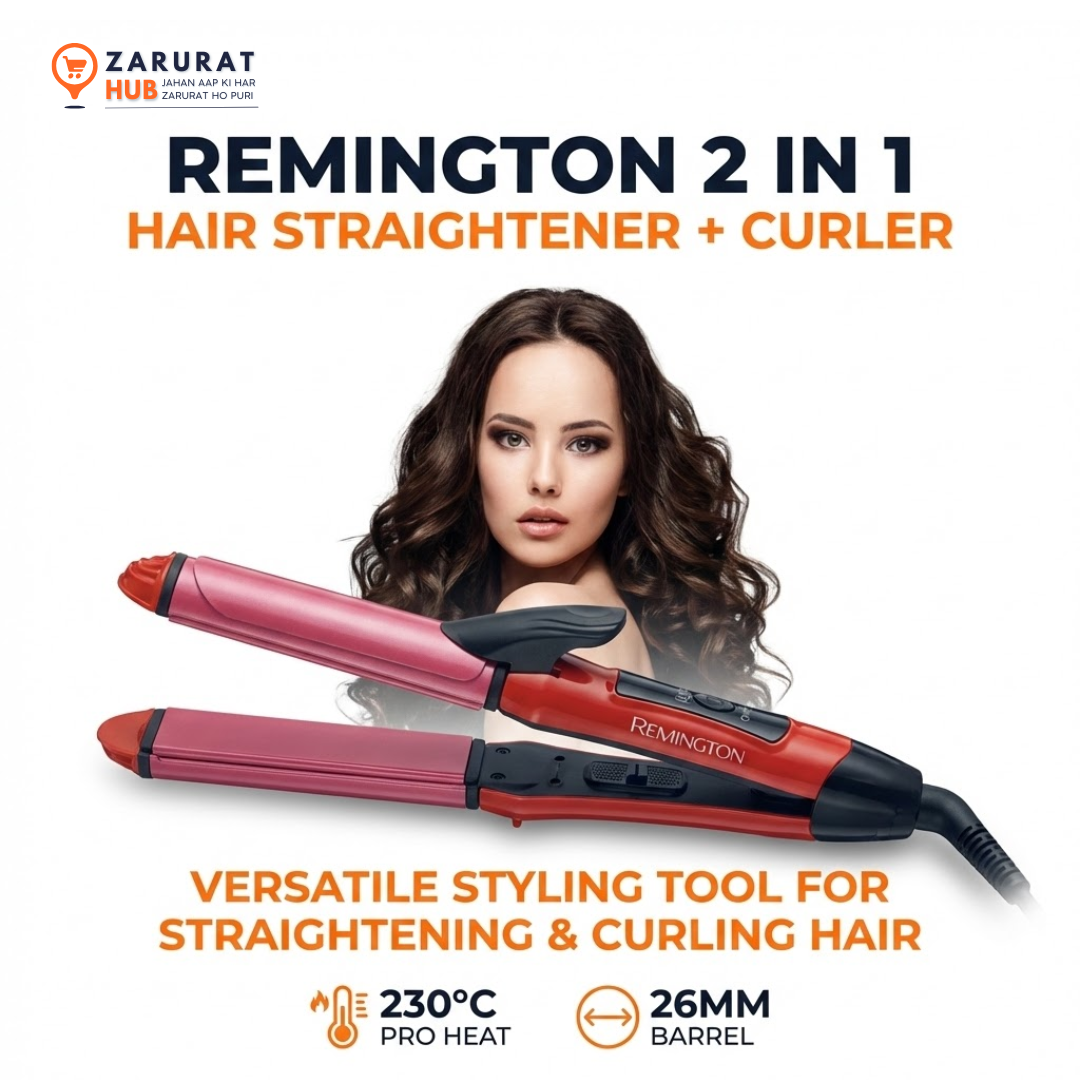 Remington 2-in-1 Hair Straightener & Curler (Model 1112) - Cordless & AC Dual Use