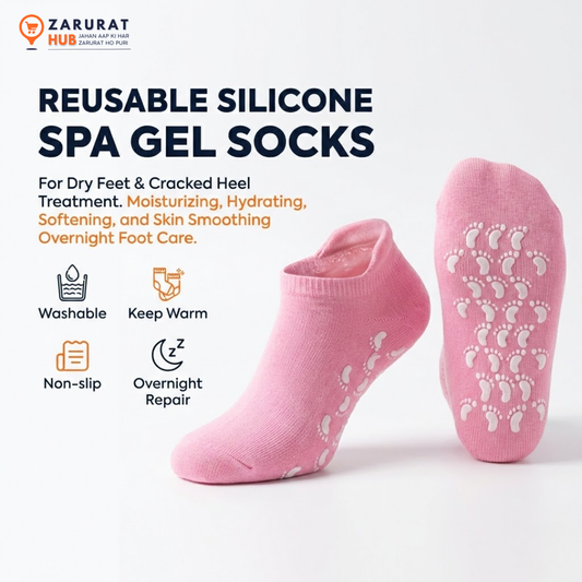Reusable Silicone Spa Gel Socks – Moisturizing & Cracked Heel Treatment | Overnight Foot Care