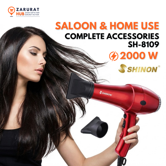 Shinon Professional Hair Dryer 8109 (2000W) - Red Edition