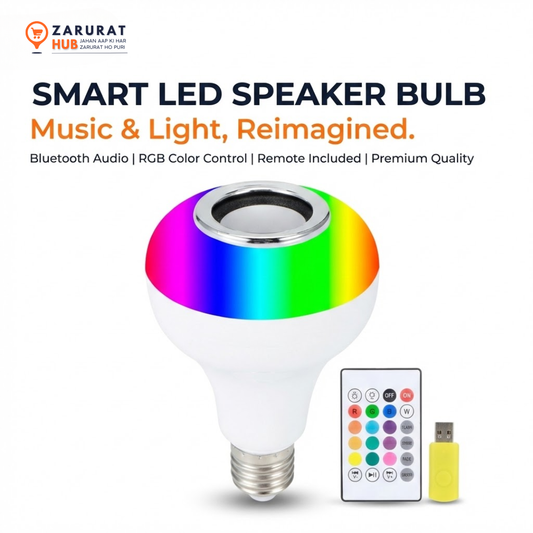 Smart LED Light Bulb with Built-in Bluetooth Speaker & Remote