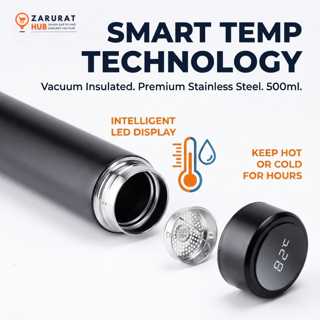 Smart LED Temperature Display Vacuum Insulated Water Bottle (500ml)