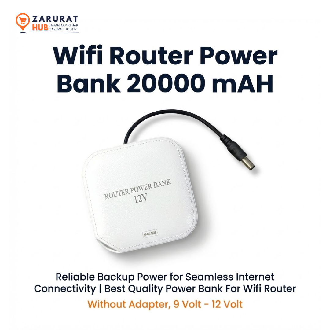 20000mAh WiFi Router Power Bank - 9V/12V Uninterrupted Backup Battery