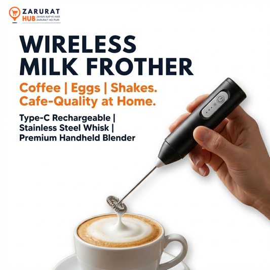 Wireless Electric Milk Frother – Type-C Handheld Coffee Whisk