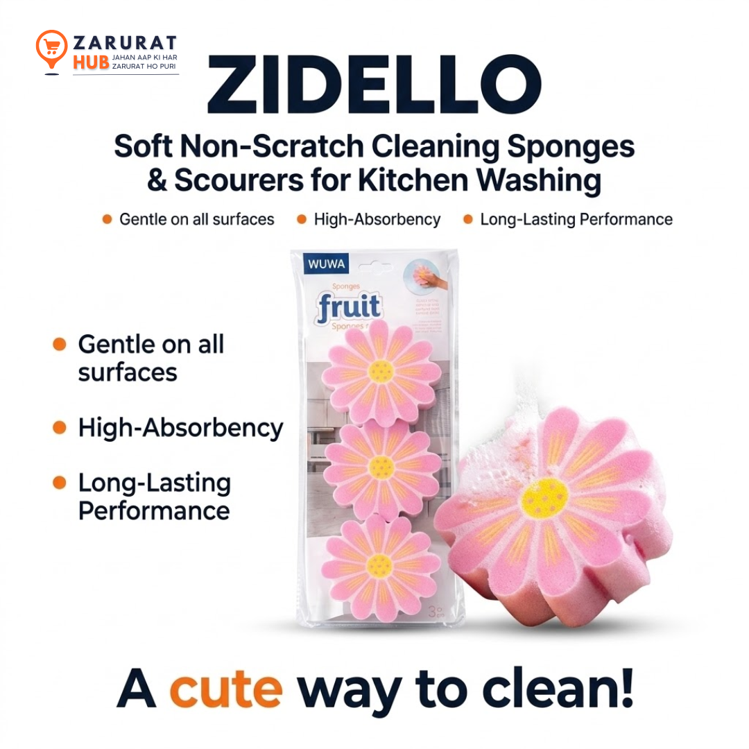 Zidello Dual-Action Non-Scratch Kitchen Sponge & Scourer