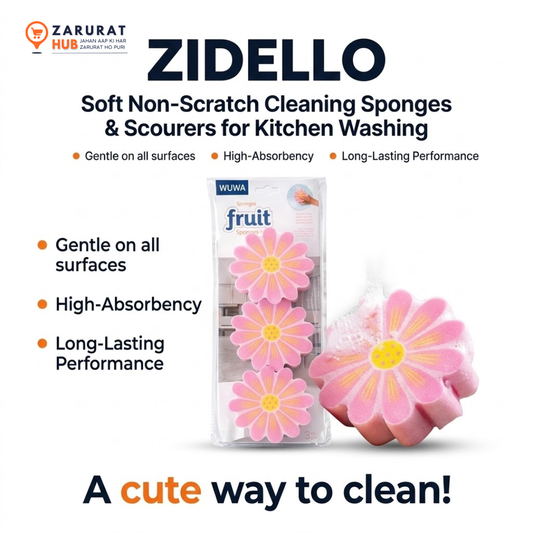 Zidello Dual-Action Non-Scratch Kitchen Sponge & Scourer