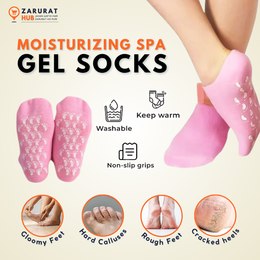 Reusable Silicone Spa Gel Socks – Moisturizing & Cracked Heel Treatment | Overnight Foot Care