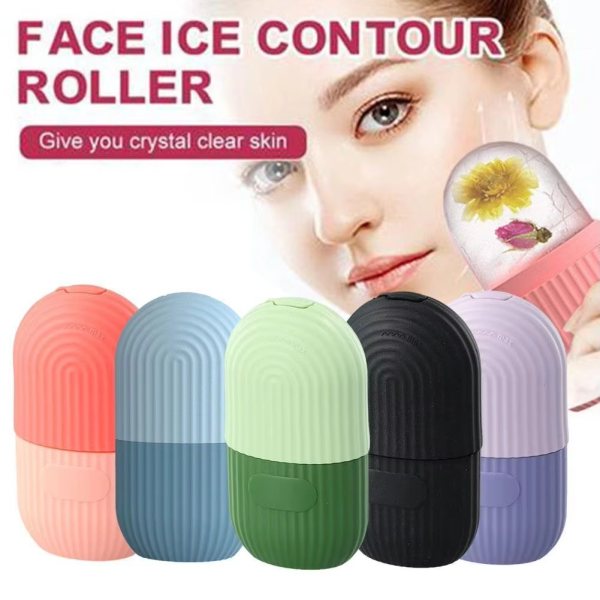 Cooling Ice Roller with Scrub – Facial Massage & Cleansing Ice Cube Lattice for Healthy, Glowing Skin (Random Color)