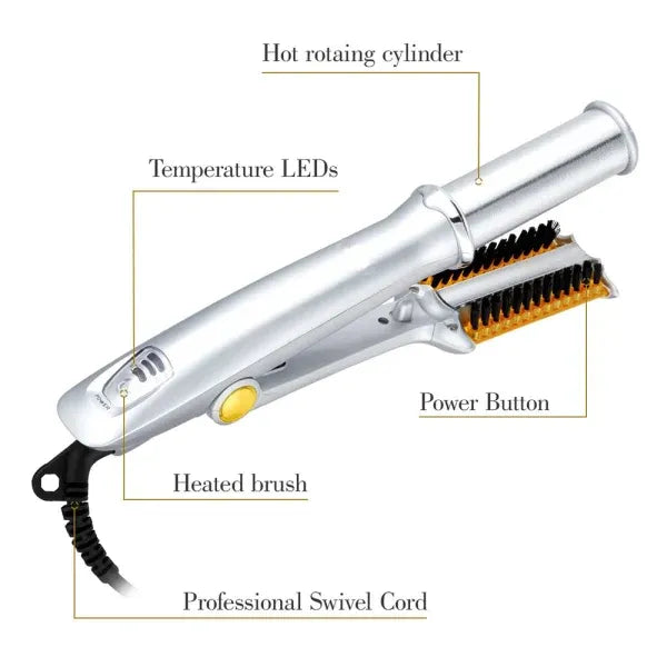 3-in-1 Professional Hair Styler - Straightener, Curler & Styling Brush
