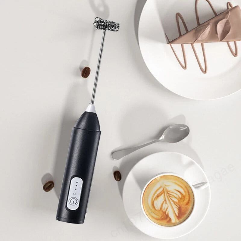 Wireless Electric Milk Frother – Type-C Handheld Coffee Whisk