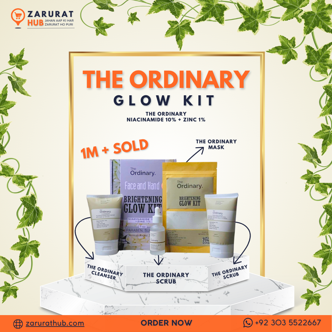 The Ordinary Glow Kit for Face & Hands – Niacinamide + Zinc Brightening & Radiance Skincare Set