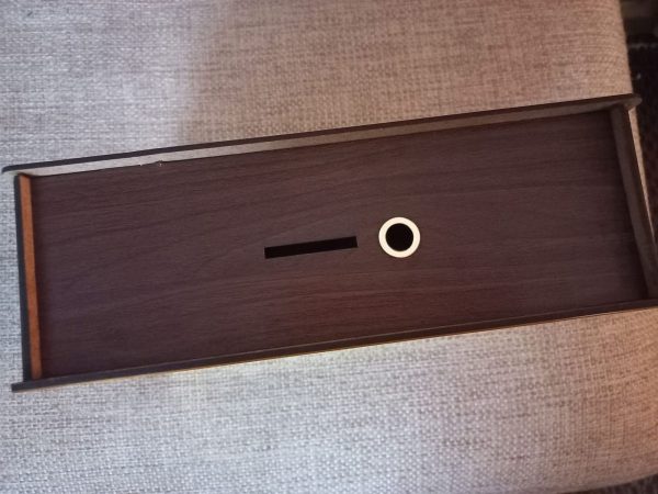 Umrah Saving Box - Dark Brown Wooden Money Box for Umrah Savings | Lockable Premium Design | 210,000 Capacity